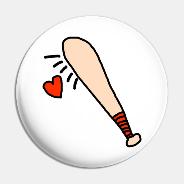 Baseball Bat Love Heart Pin by Creatifly Graphic Tees