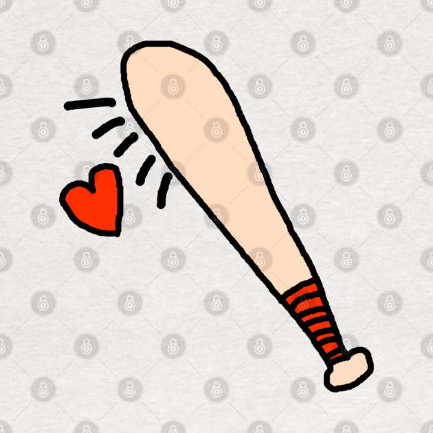 Baseball Bat Love Heart by Creatifly Graphic Tees