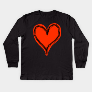 Valentine Heart Kids Long Sleeve T-Shirt