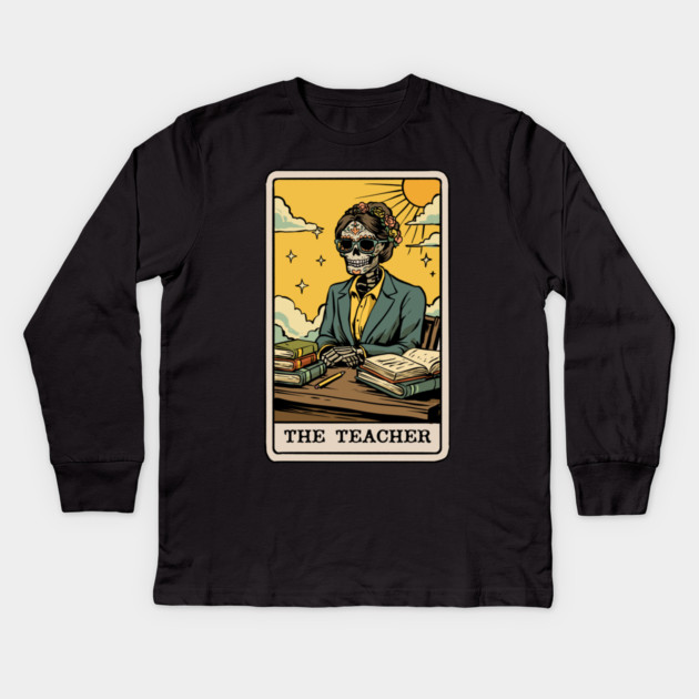 The Teacher Tarot Card Kids Long Sleeve T-Shirt by GoshWow®