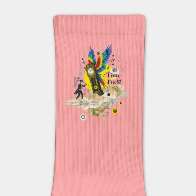 Victorian Clock with Macaw Wings Surreal Collage by criarthdesign