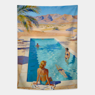 Swimming Pool After David Hockney Tapestry