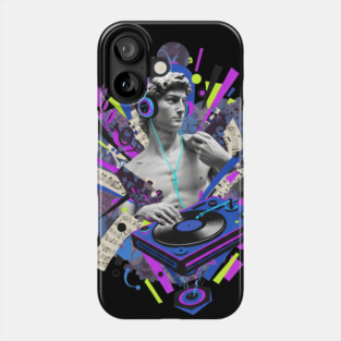 David Statue Spinning Vinyl Record Collage Art Phone Case