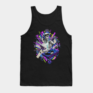 David Statue Spinning Vinyl Record Collage Art Tank Top