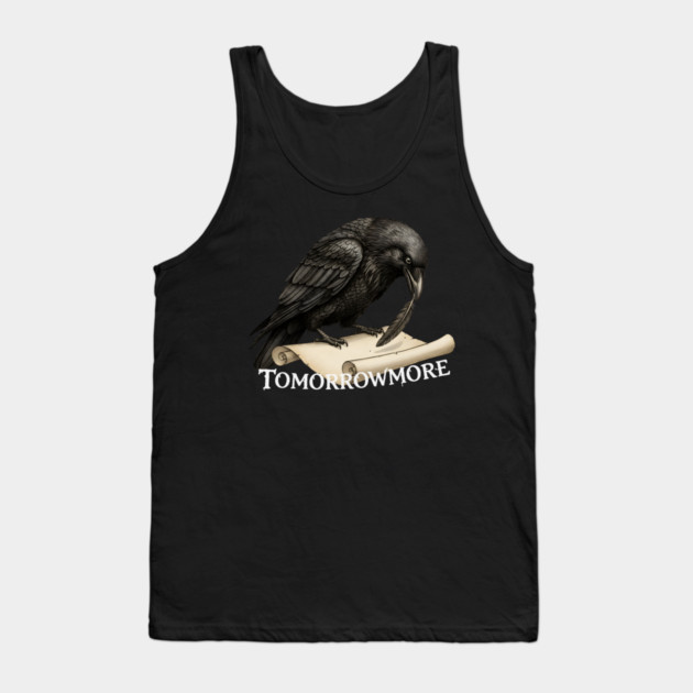 Giant Tweed Raven with Quill and Tomorrowmore Scroll Tank Top by criarthdesign