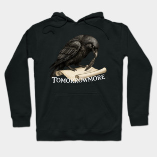Giant Tweed Raven with Quill and Tomorrowmore Scroll Hoodie