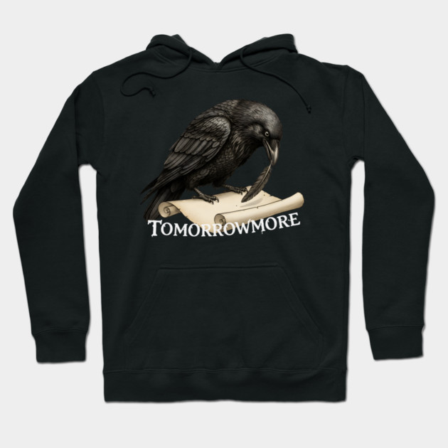 Giant Tweed Raven with Quill and Tomorrowmore Scroll Hoodie by criarthdesign