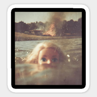 Funny Doll Face Swimming Meme Sticker