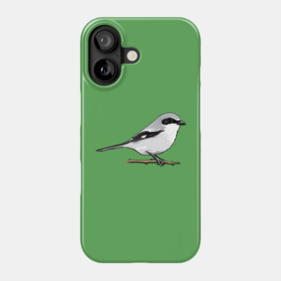 Loggerhead Shrike Bird Illustration | Minimal Wildlife Art Phone Case