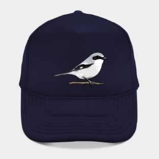 Loggerhead Shrike Bird Illustration | Minimal Wildlife Art Hat