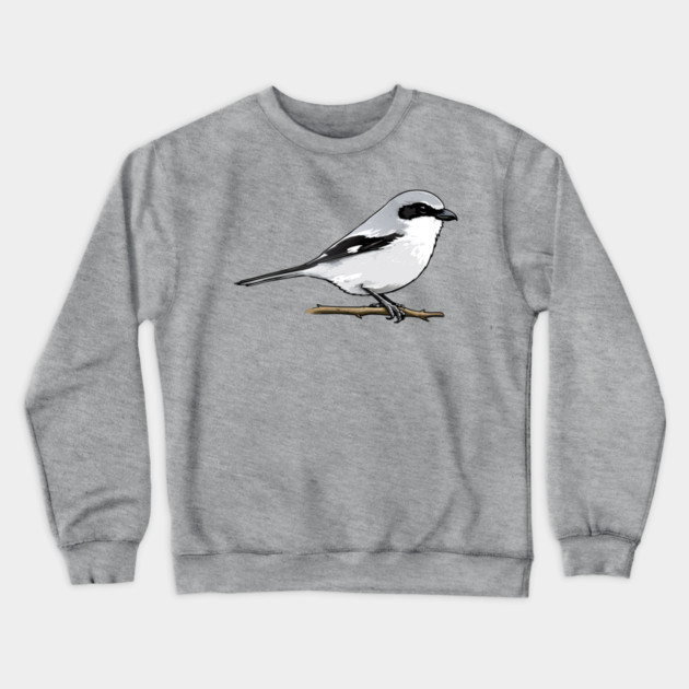 Loggerhead Shrike Bird Illustration | Minimal Wildlife Art Crewneck Sweatshirt by DonWillisJrArt
