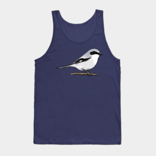 Loggerhead Shrike Bird Illustration | Minimal Wildlife Art Tank Top