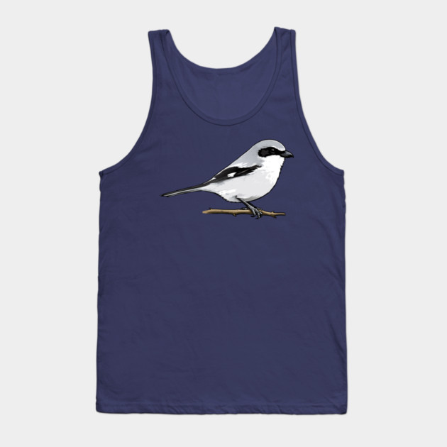 Loggerhead Shrike Bird Illustration | Minimal Wildlife Art Tank Top by DonWillisJrArt