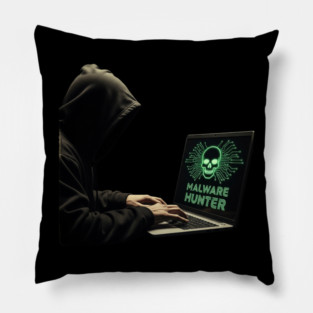 Malware Hunter Skull Hacker Pillow