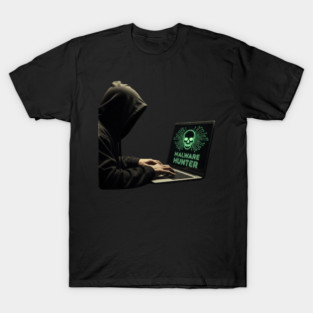 Malware Hunter Skull Hacker T-Shirt