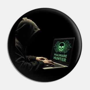 Malware Hunter Skull Hacker Pin