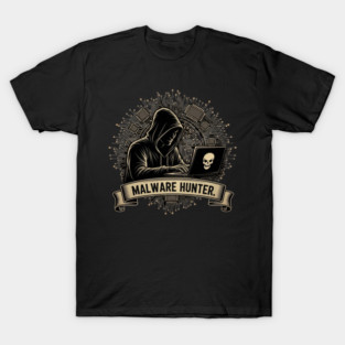 Malware Hunter Hacker Silhouette T-Shirt