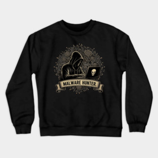 Malware Hunter Hacker Silhouette Crewneck Sweatshirt