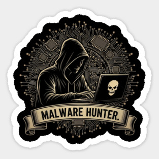 Malware Hunter Hacker Silhouette Sticker