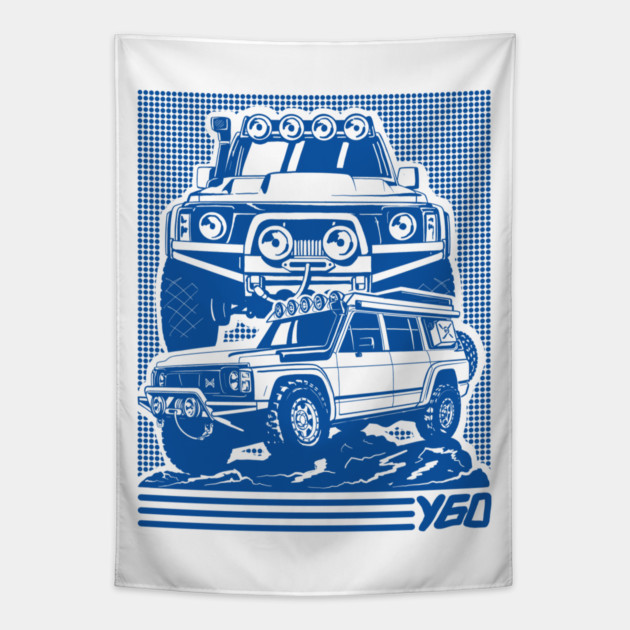 nissan patrol y60 offroad Tapestry by monsalveautos