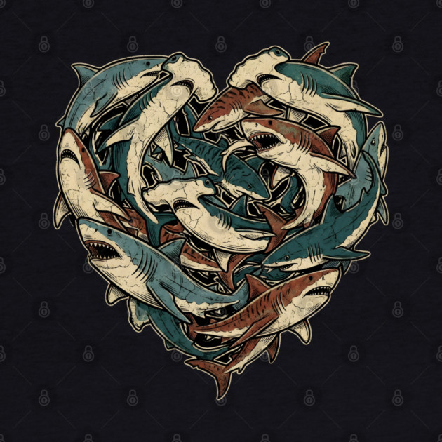 Shark Heart by Creatifly Graphic Tees