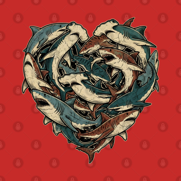 Shark Heart by Creatifly Graphic Tees