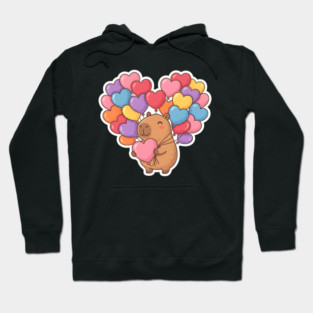 Capybara Heart Balloons Hoodie