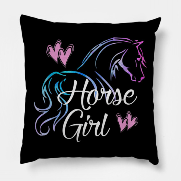Horse Girl Equestrian Rider Horse Lover Pillow by yangho