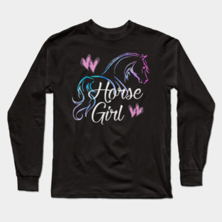 Horse Girl Equestrian Rider Horse Lover Long Sleeve T-Shirt