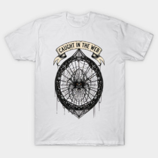 Caught In The Web Spider – Gothic Victorian Dark Academia Halloween Spooky Gift Design T-Shirt