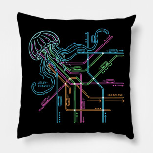 Jellyfish Metro Map – Neon “Jelly-Transit” Sea Subway Pillow