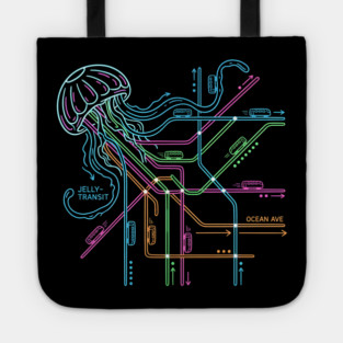 Jellyfish Metro Map – Neon “Jelly-Transit” Sea Subway Tote