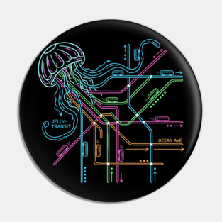 Jellyfish Metro Map – Neon “Jelly-Transit” Sea Subway Pin