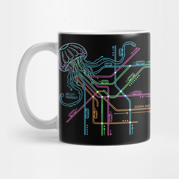 Jellyfish Metro Map – Neon “Jelly-Transit” Sea Subway by Designed By Marty