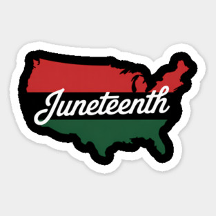 American map with pan African Flag for Juneteenth Since 1865 Sticker