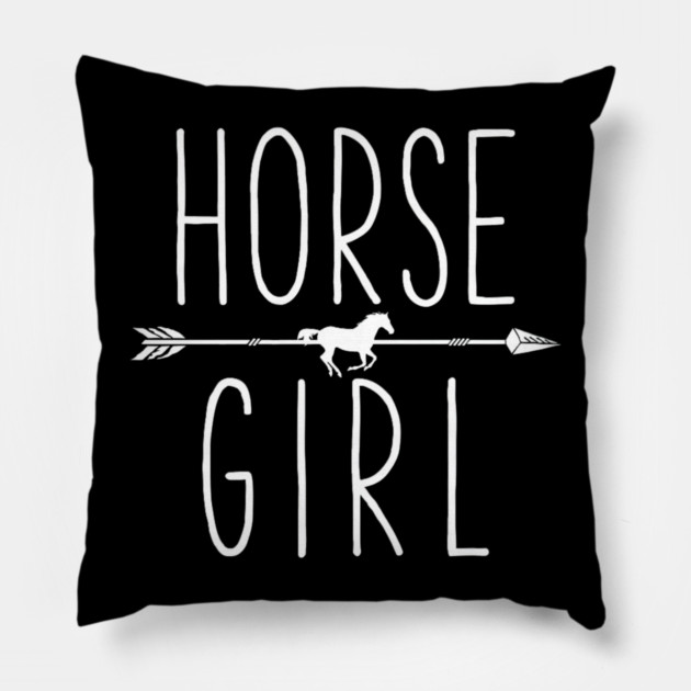 Horse Girl I Love My Horses Equestrian Horseback Riding Pillow by yangho