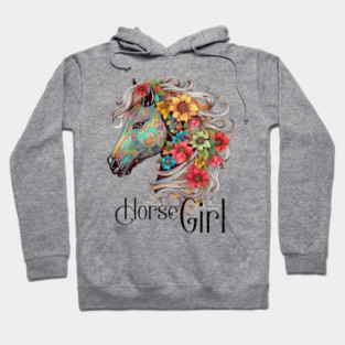 Horse Girl Flower Hobo Just A Girl Who Loves Horses for Girl Women Hoodie