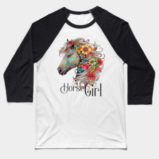 Horse Girl Flower Hobo Just A Girl Who Loves Horses for Girl Women Baseball T-Shirt