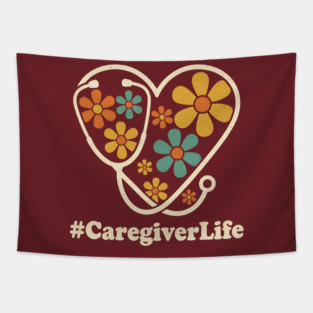 Caregiver Life Heart Tapestry
