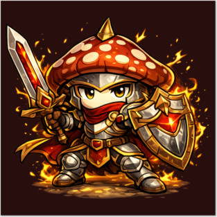 Ignis Mycora – The Flameguard Mushroom Knight Posters and Art