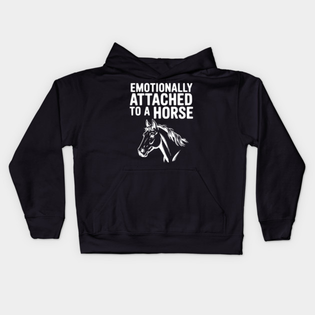Emotionally Attached to a Horse Kids Hoodie by Frank Ring