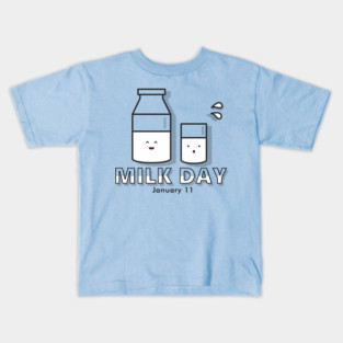 Milk Day, cute kawaii milk glass and bottle Kids T-Shirt