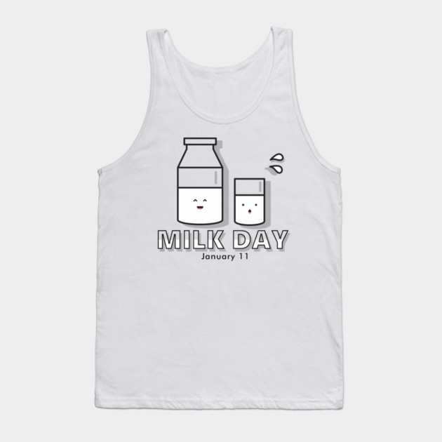 Milk Day, cute kawaii milk glass and bottle Tank Top by HolidayBug