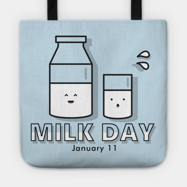Milk Day, cute kawaii milk glass and bottle Tote by HolidayBug