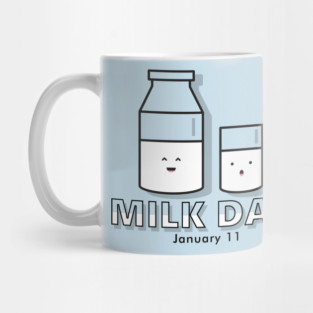 Milk Day, cute kawaii milk glass and bottle Mug