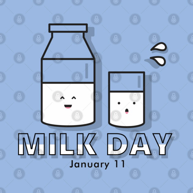 Milk Day, cute kawaii milk glass and bottle by HolidayBug