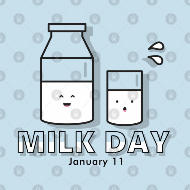 Milk Day, cute kawaii milk glass and bottle by HolidayBug