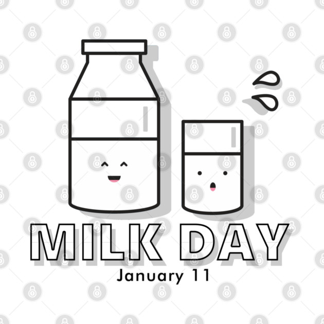 Milk Day, cute kawaii milk glass and bottle by HolidayBug