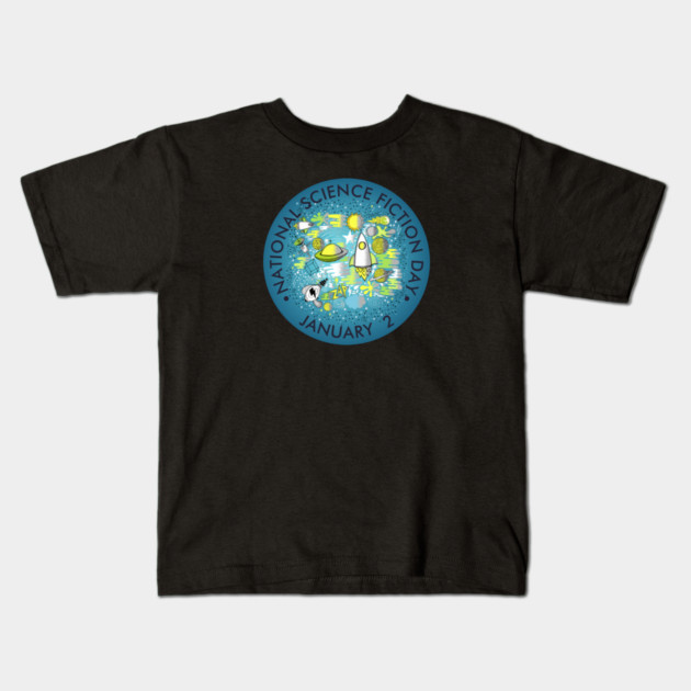 National Science Fiction Day Kids T-Shirt by HolidayBug