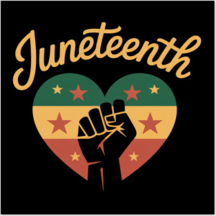 Juneteenth Heart Africa Fist June 19th 1865 Men Women Kids Posters and Art